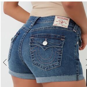 Jennie curvy jean shorts true religion